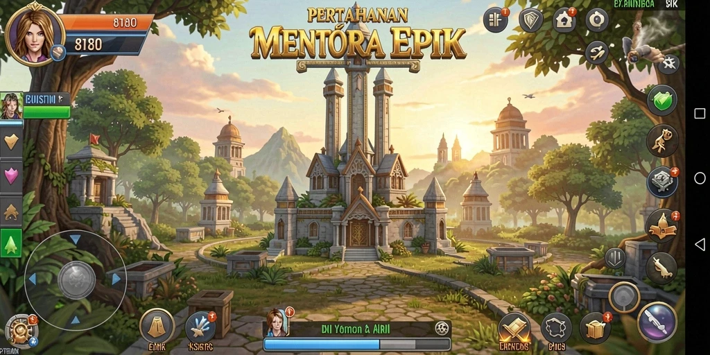 Tampilan gameplay yang mengesankan dalam Tower Defense 8180.