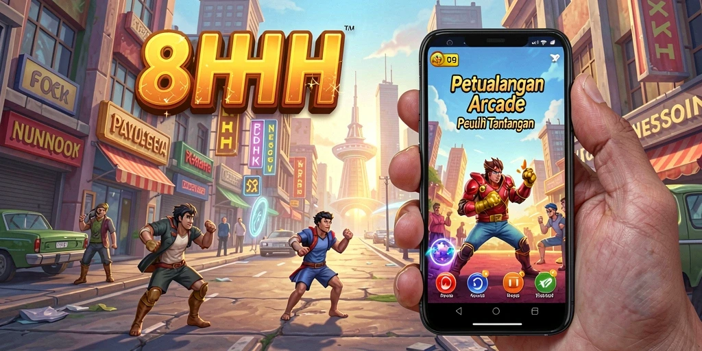 Tampilan gameplay seru dan menantang dalam 8HHH.