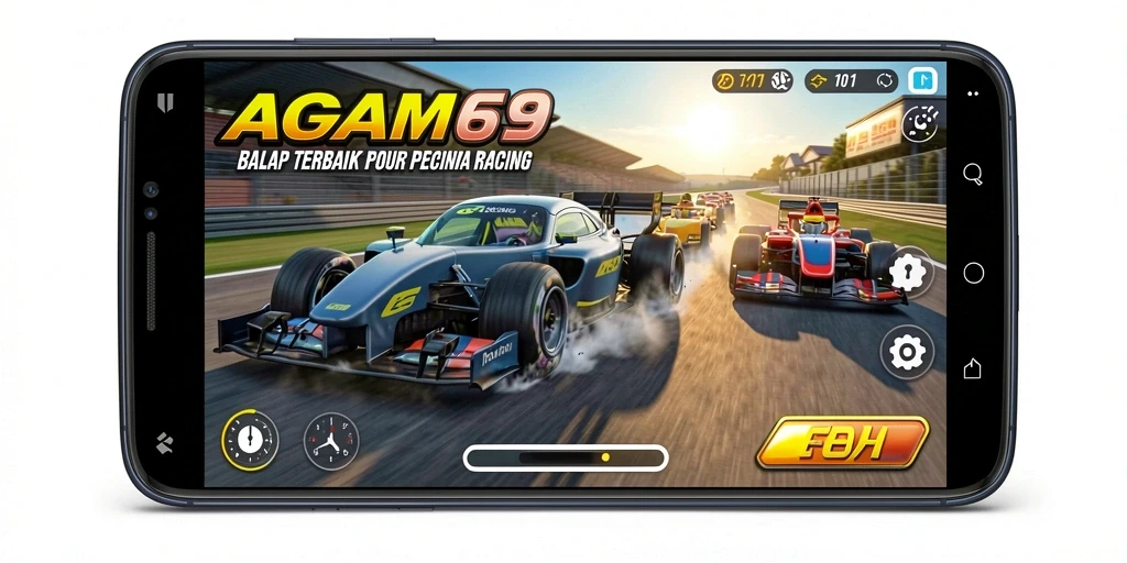 Tampilan gameplay menegangkan saat balapan di AGAM69.