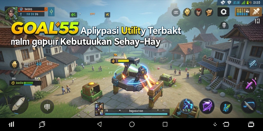 Tampilan antarmuka aplikasi GOAL55 yang sederhana dan informatif.