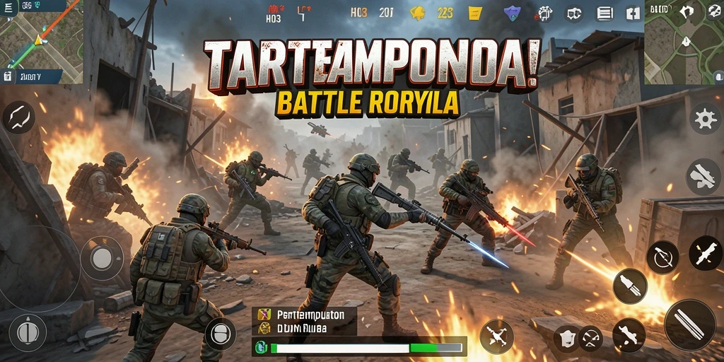 Screenshot gameplay H03 yang menggambarkan aksi pertempuran seru.