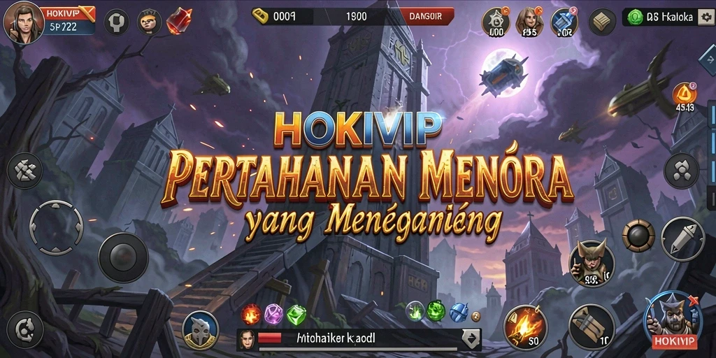 Screenshot gameplay HOKIVIP menampilkan aksi menara yang seru.