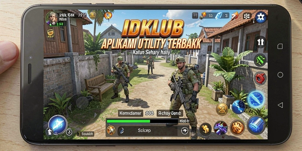 Screenshot utama IDKLUB menampilkan antarmuka aplikasi Utility yang intuitif.