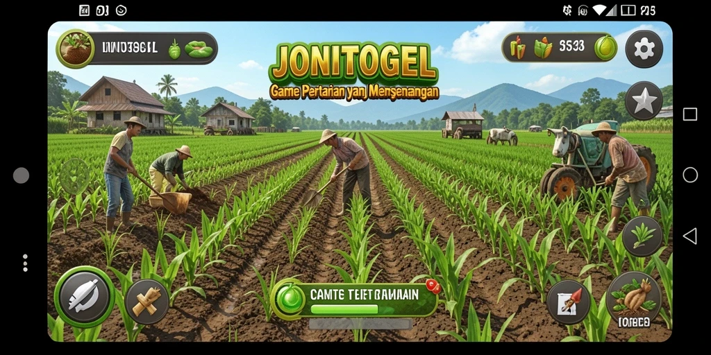 Tampilan gameplay menarik dari JONITOGEL dengan aktivitas bertani.