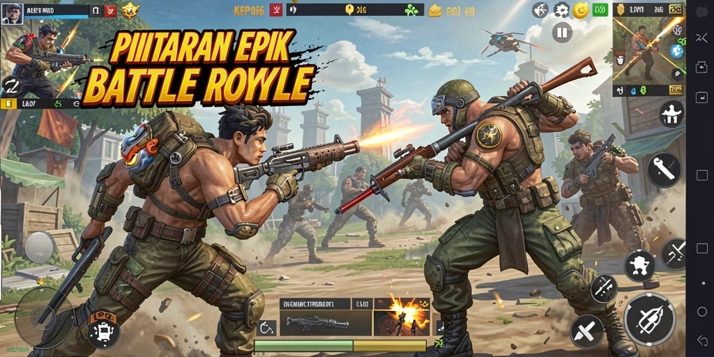 Gameplay seru KEPO66 dalam pertempuran Battle Royale.