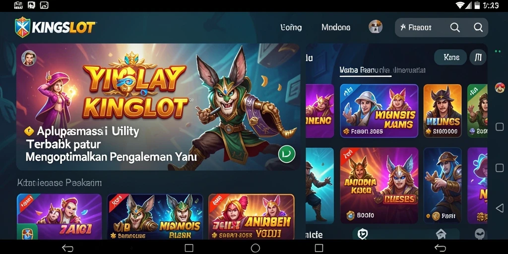 Tampilan screenshot KINGSLOT yang menampilkan antarmuka aplikasi Utility.