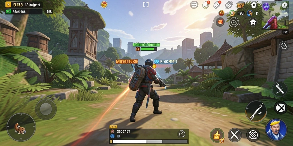 Screenshot gameplay MDG188 menampilkan karakter dalam lingkungan virtual yang interaktif.