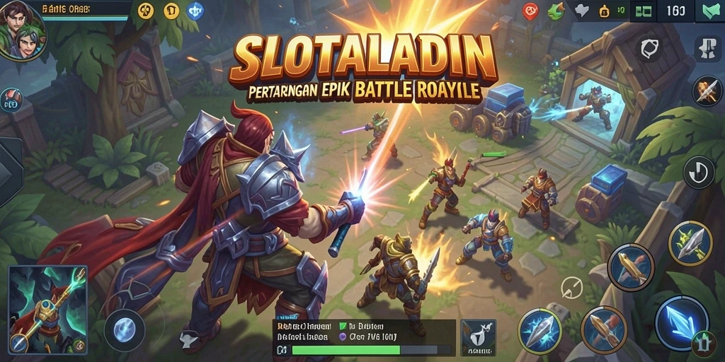 Tampilan gameplay SLOTALADIN yang seru dan mendebarkan saat bertarung.